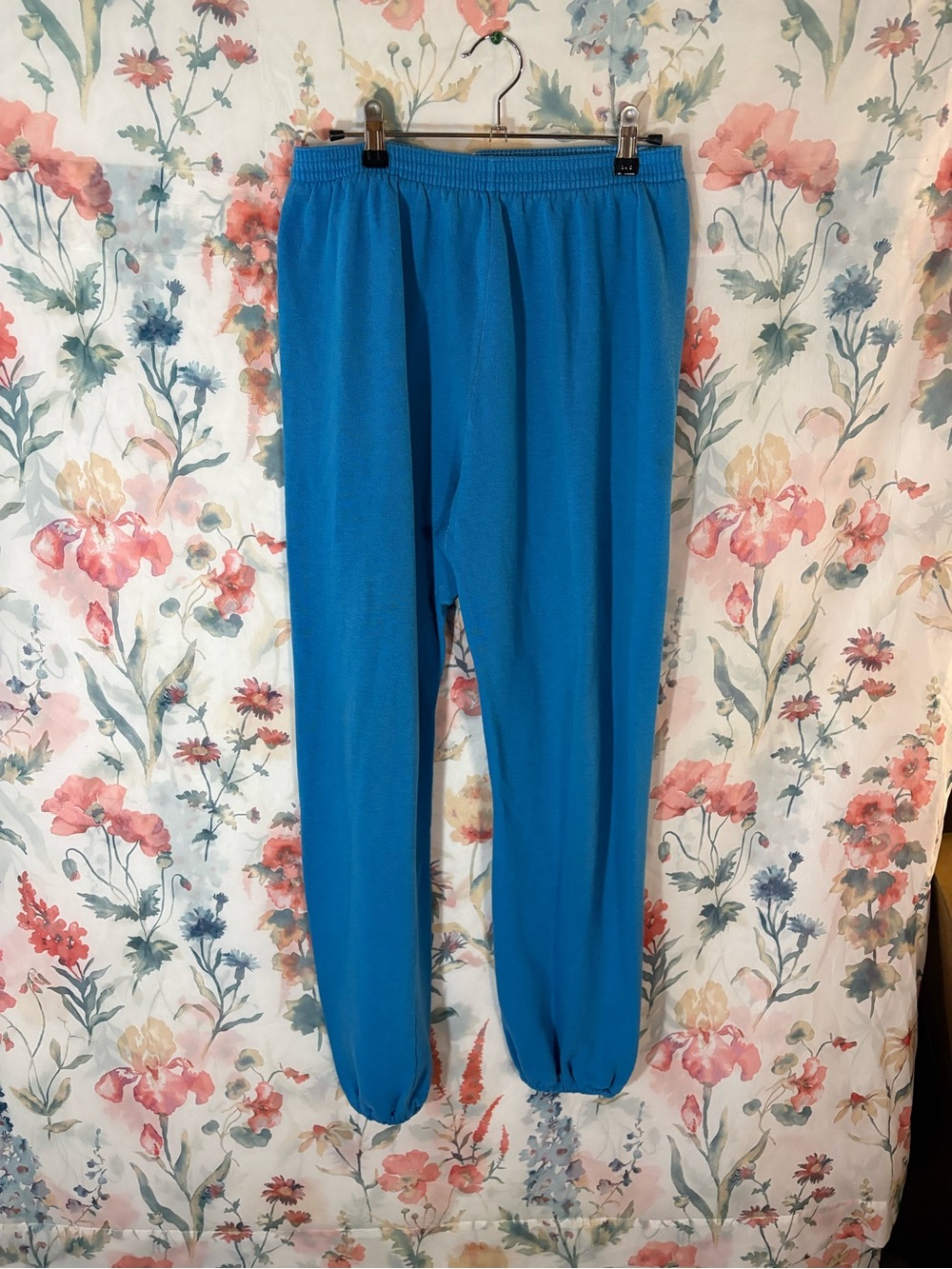 Vintage Bright Blue Elastic Waist Lounge Pants